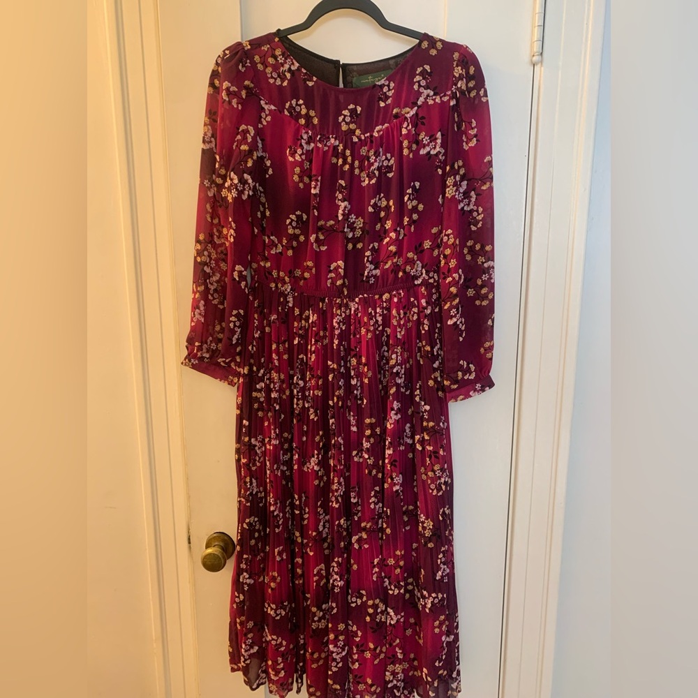 Vintage Made in Japan Magenta Floral Print Dress Size XS